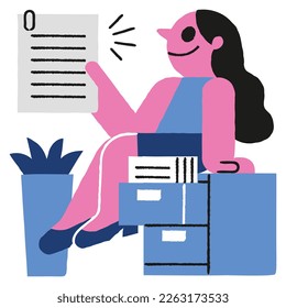 Ilustración de la Secretaría y los documentos para el sitio web, aplicación, impresión, documento, diseño de afiches, etc.
