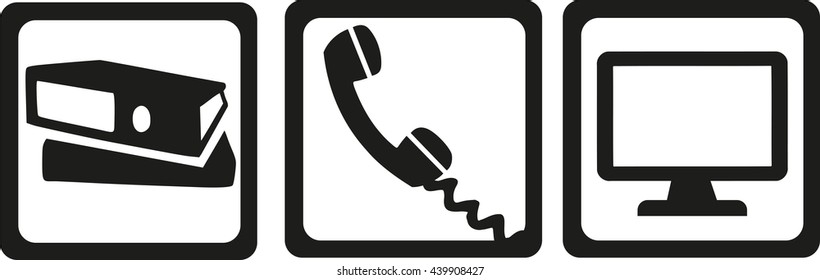 Secretary equipment - folder, telephone, computer