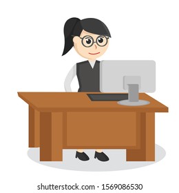 secretary Female nerd office hard work