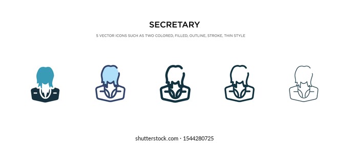 secretary icon in different style vector illustration. two colored and black secretary vector icons designed in filled, outline, line and stroke style can be used for web, mobile, ui