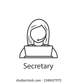 Secretary icon. Element of profession avatar icon for mobile concept and web apps. Detailed Secretary icon can be used for web and mobile