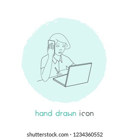 Secretary icon line element. Vector illustration of secretary icon line isolated on clean background for your web mobile app logo design.