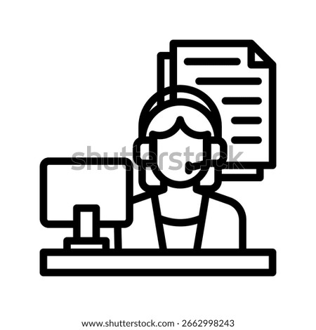 Secretary icon line vector illustration