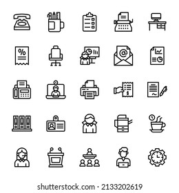 gráfico vectorial de conjunto de iconos secretarios