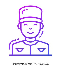 secretary icon, single avatar vector illustration