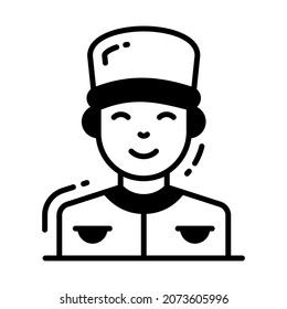 secretary icon, single avatar vector illustration