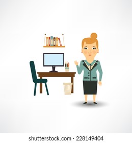 secretary on a workplace