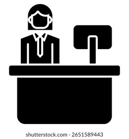 Secretary Solid icon isolated on white 