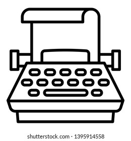 Secretary typewriter icon. Outline secretary typewriter vector icon for web design isolated on white background