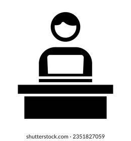 Secretary Vector Glyph Icon For Personal And Commercial Use.
