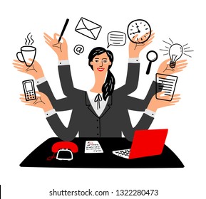 Secretary Vector Icon Cartoon Secretaries Girl Stock Vector (Royalty ...