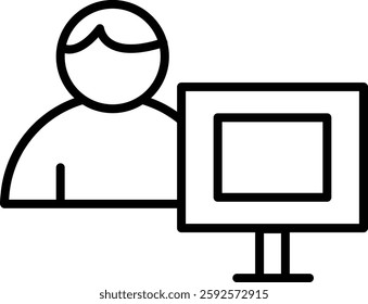 Secretary Vector Line Icon Design