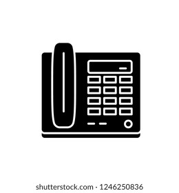 Secretary's phone black icon, vector sign on isolated background. Secretary's phone concept symbol, illustration 