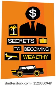 Secrets to becoming wealthy Retro Poster Design