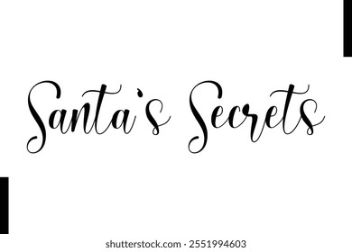 Segredos do Natal do Papai Noel cita tipografia cursiva de texto 