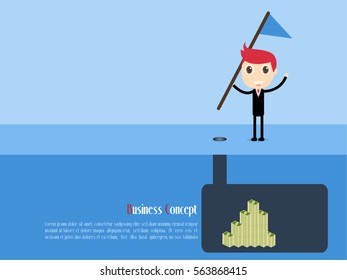 Secrets of The Rich Businessman Concept, vector illustration