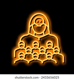 sect religious neon light sign vector. sect religious illustration