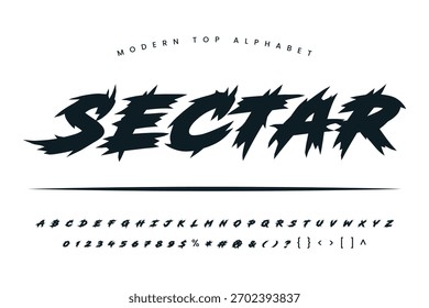 Sectar stylish Font and Alphabet abcd font vector design