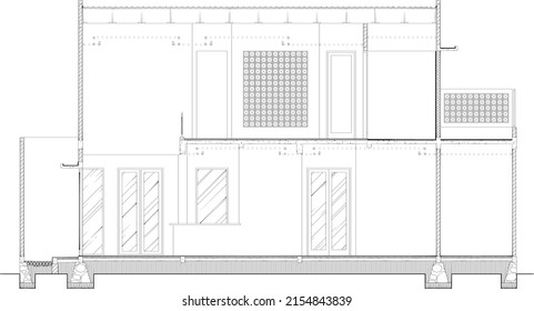 section of the house to see the inside and construction of the building