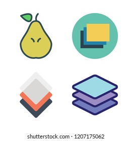 section icon set. vector set about layers and pear icons set.