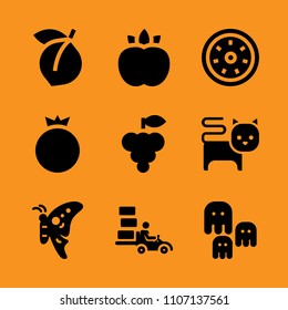 section, juice, button and medusa icon set. Vector illustration for web and design.