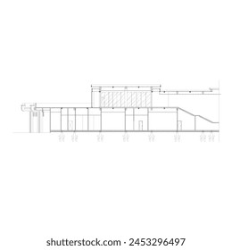section of a large building to see the foundation structure to the roof