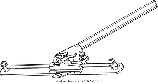 Section Liner are used to make a series of diagonal lines an instrument to aid in drawing a series of equidistant parallel lines vintage line drawing or engraving illustration.