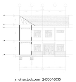 section of an office building with a sloping roof