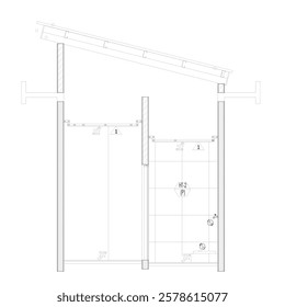 section of a public bathroom or toilet sketched in black and white