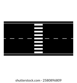 Section road with pedestrian crossing road marking pedestrian crossing
