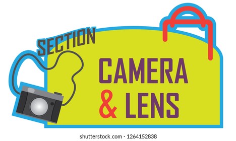 Section sign of department store for camera