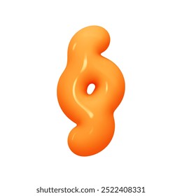 Section Sign orange soft color. Realistic 3d design in cartoon balloon style. Isolated on white background. vector illustration