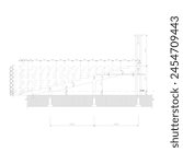 section sketch of the concrete grandstand construction to see the foundation construction