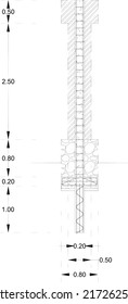 section sketch of the gate to see the reinforced concrete construction and its foundation