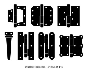 Profil von Stahltürscharnieren. In: Classic and Industrie und Gewerbe Ironmongery. Metallausrüstung zur Befestigung.