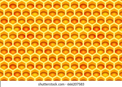 Section of wax honeycomb pattern. Color vector illustration