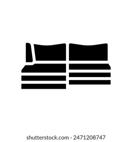sectional sofa outdoor furniture glyph icon vector. sectional sofa outdoor furniture sign. isolated symbol illustration