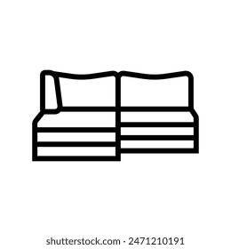 sectional sofa outdoor furniture line icon vector. sectional sofa outdoor furniture sign. isolated contour symbol black illustration