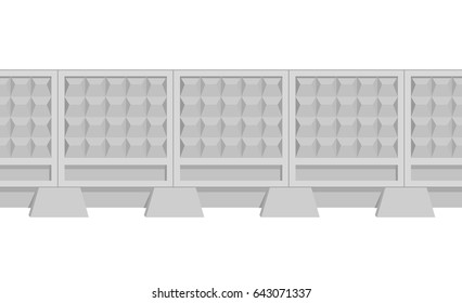 Sections of a concrete fence in vector.

