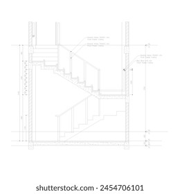 sections of concrete stairs are equipped with dimensions