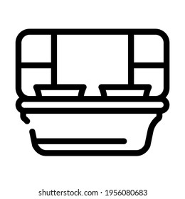 sections lunchbox line icon vector. sections lunchbox sign. isolated contour symbol black illustration