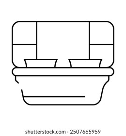 sections lunchbox line icon vector. sections lunchbox sign. isolated contour symbol black illustration