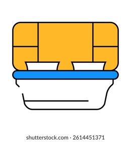 sections lunchbox line icon vector. sections lunchbox sign. isolated symbol illustration