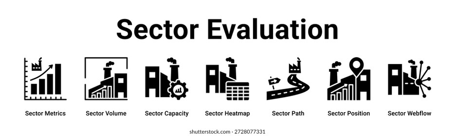 Sektor Bewertung Web-Banner Symbol Vektorgrafik Konzept für die Industrie.