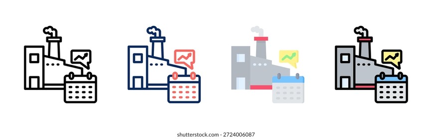 Sector Forecast icon set multiple style collection