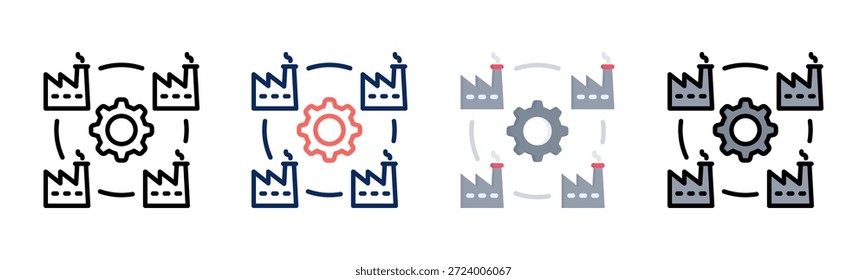 Sector Mapping icon set multiple style collection