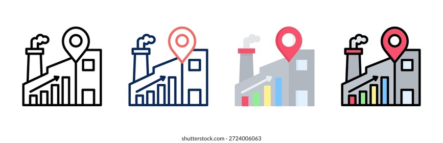Conjunto de iconos de posición de sector colección de estilos múltiples