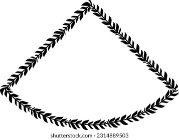 Forma de sector Flower frame Leaves wreath vector borde floral marco de la foto Ramas Botánicas negras decoración aniversario de boda cumpleaños año nuevo Premio al ganador de la Navidad 