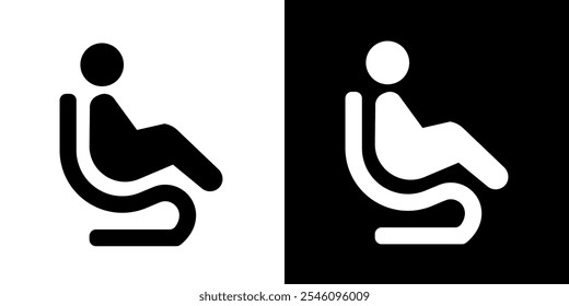 Sector of society icon airport. travel, education, healthcare, energy, technology, transportation, arts, justice and more. Solid vector icons collection in white and black background.