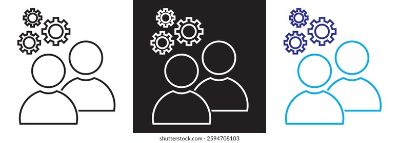 Sector of society icon . Eenergy, technology, arts, justice etc.  Isolated on white,  and black background. Vector illustration. EPS 10